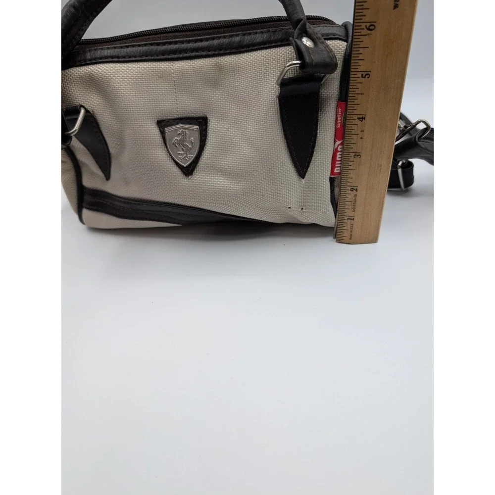 PUMA x Ferrari Handbag Crossbody Purse Y2K F1 Racing Motorsport Cream Brown
